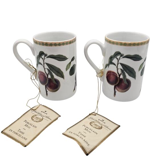 Hallmark Hawthorne Manor Butterfly Fruit Coffee Mug Vintage Set of 2 - Picture 1 of 8